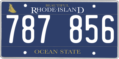 RI license plate 787856