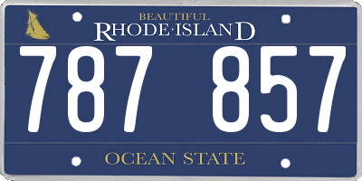RI license plate 787857