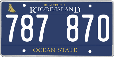 RI license plate 787870