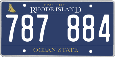 RI license plate 787884