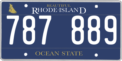 RI license plate 787889