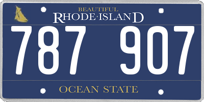 RI license plate 787907