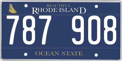 RI license plate 787908
