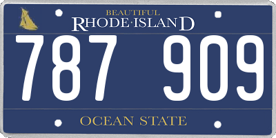 RI license plate 787909