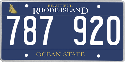 RI license plate 787920