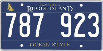 RI license plate 787923