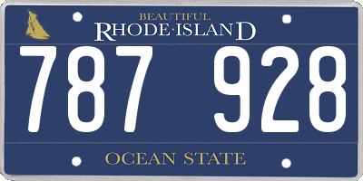 RI license plate 787928