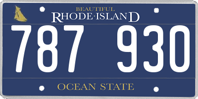 RI license plate 787930