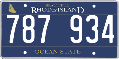 RI license plate 787934