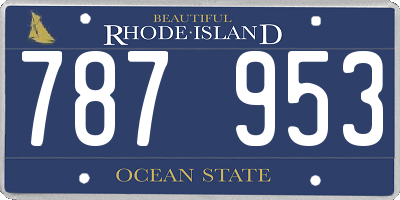 RI license plate 787953