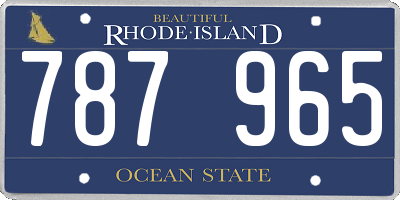 RI license plate 787965
