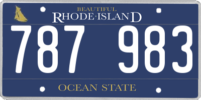 RI license plate 787983