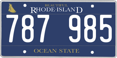 RI license plate 787985