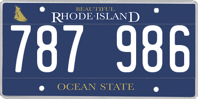 RI license plate 787986