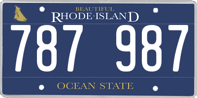 RI license plate 787987