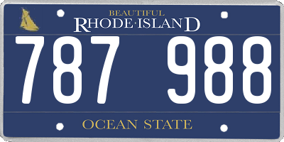 RI license plate 787988