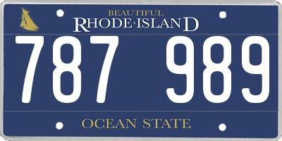 RI license plate 787989
