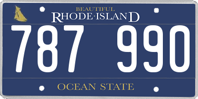 RI license plate 787990