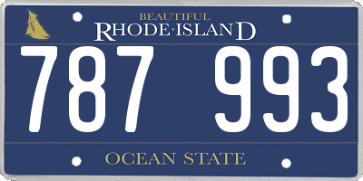 RI license plate 787993