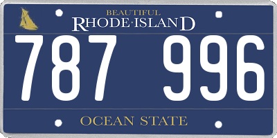 RI license plate 787996
