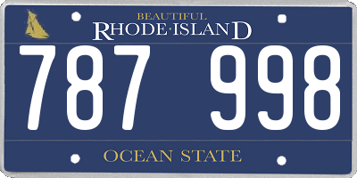 RI license plate 787998