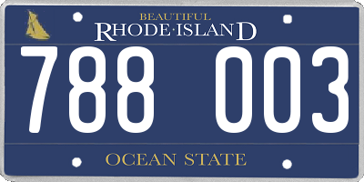 RI license plate 788003
