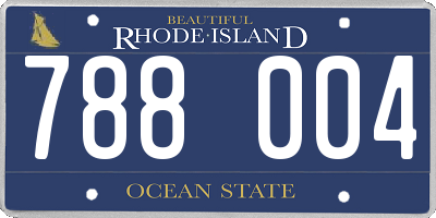 RI license plate 788004