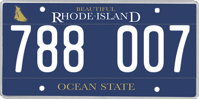 RI license plate 788007
