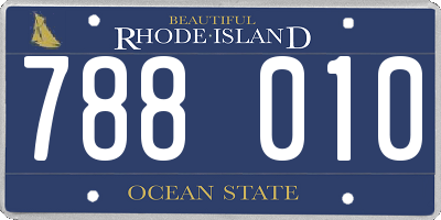 RI license plate 788010