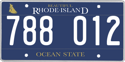 RI license plate 788012