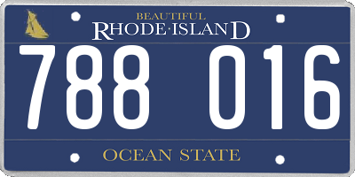 RI license plate 788016