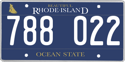 RI license plate 788022