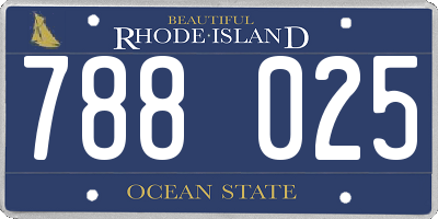 RI license plate 788025