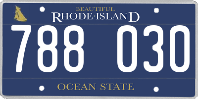 RI license plate 788030