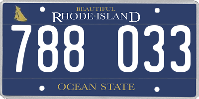 RI license plate 788033