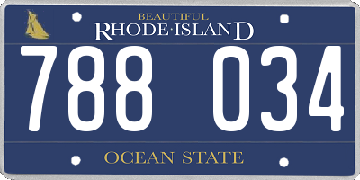 RI license plate 788034