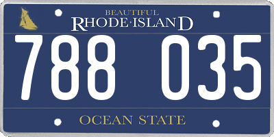 RI license plate 788035