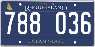 RI license plate 788036