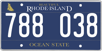 RI license plate 788038