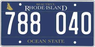RI license plate 788040