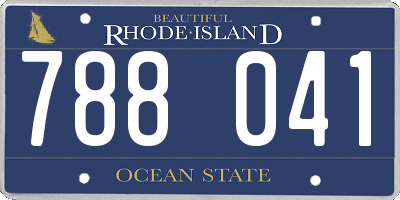 RI license plate 788041