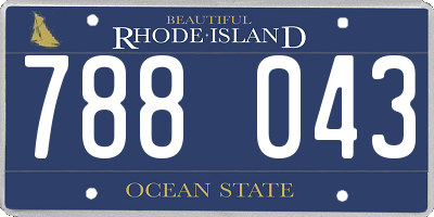 RI license plate 788043