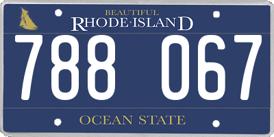 RI license plate 788067