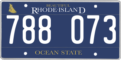 RI license plate 788073