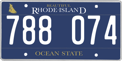 RI license plate 788074