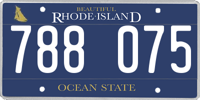 RI license plate 788075