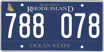 RI license plate 788078