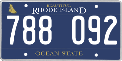 RI license plate 788092