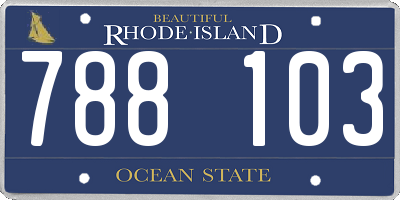 RI license plate 788103
