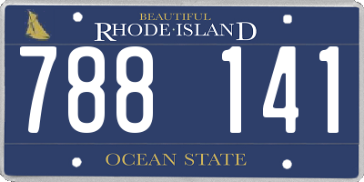 RI license plate 788141